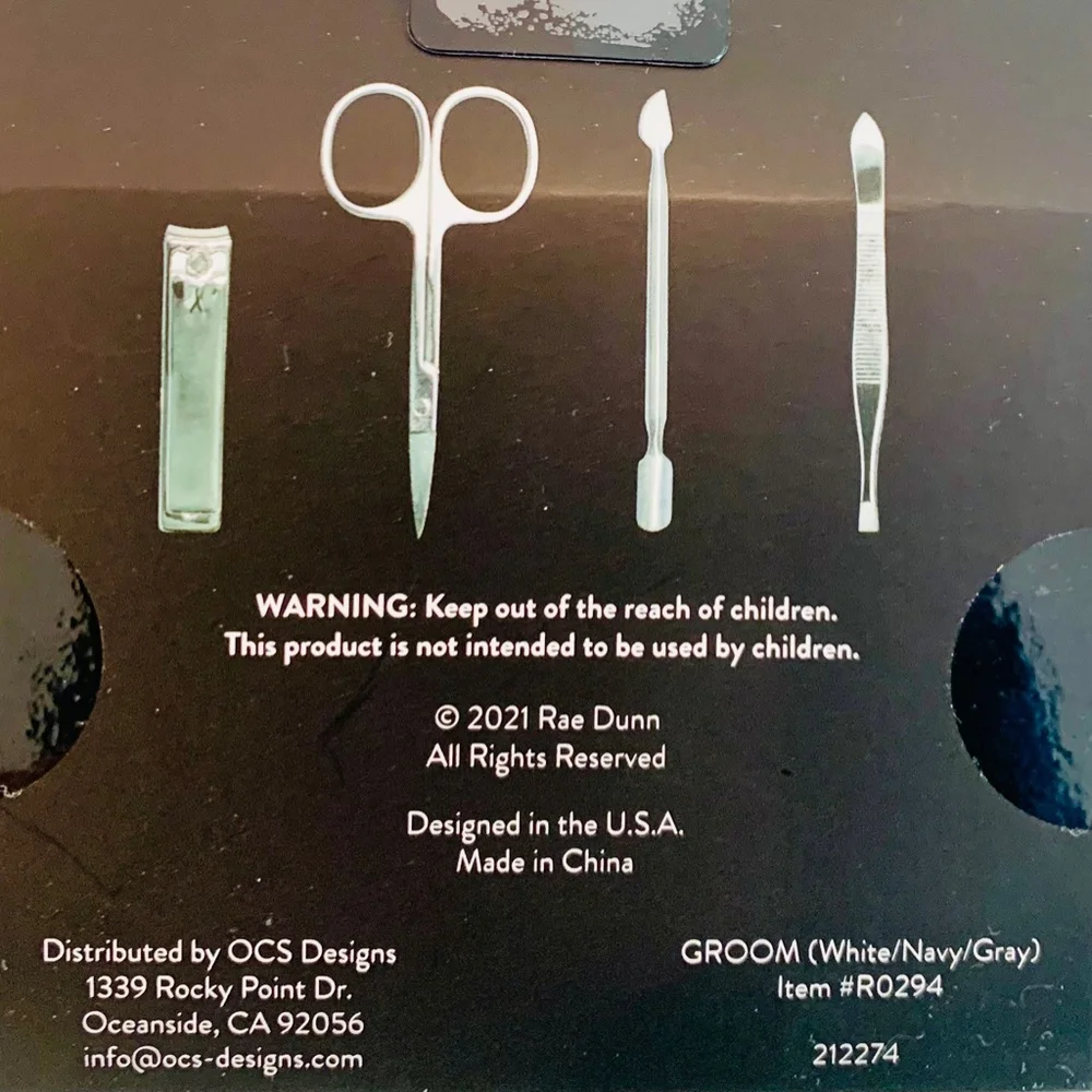 Rae Dunn GROOM 5 Piece Manicure Set - Picture 3 of 4